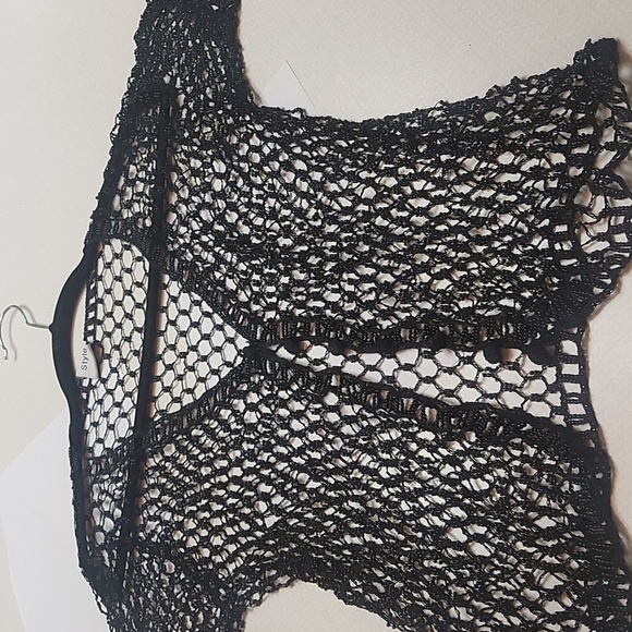 Black fully beaded top or jacket - Picture 7 of 8